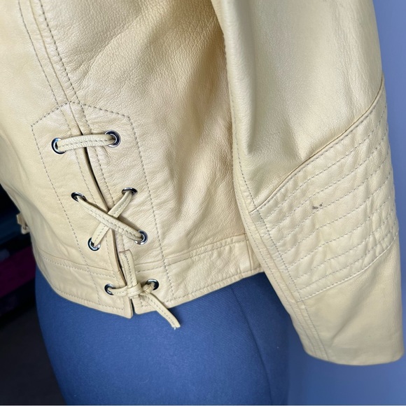 Rebecca Taylor Yellow Lamb Leather Jacket - Picture 8 of 14